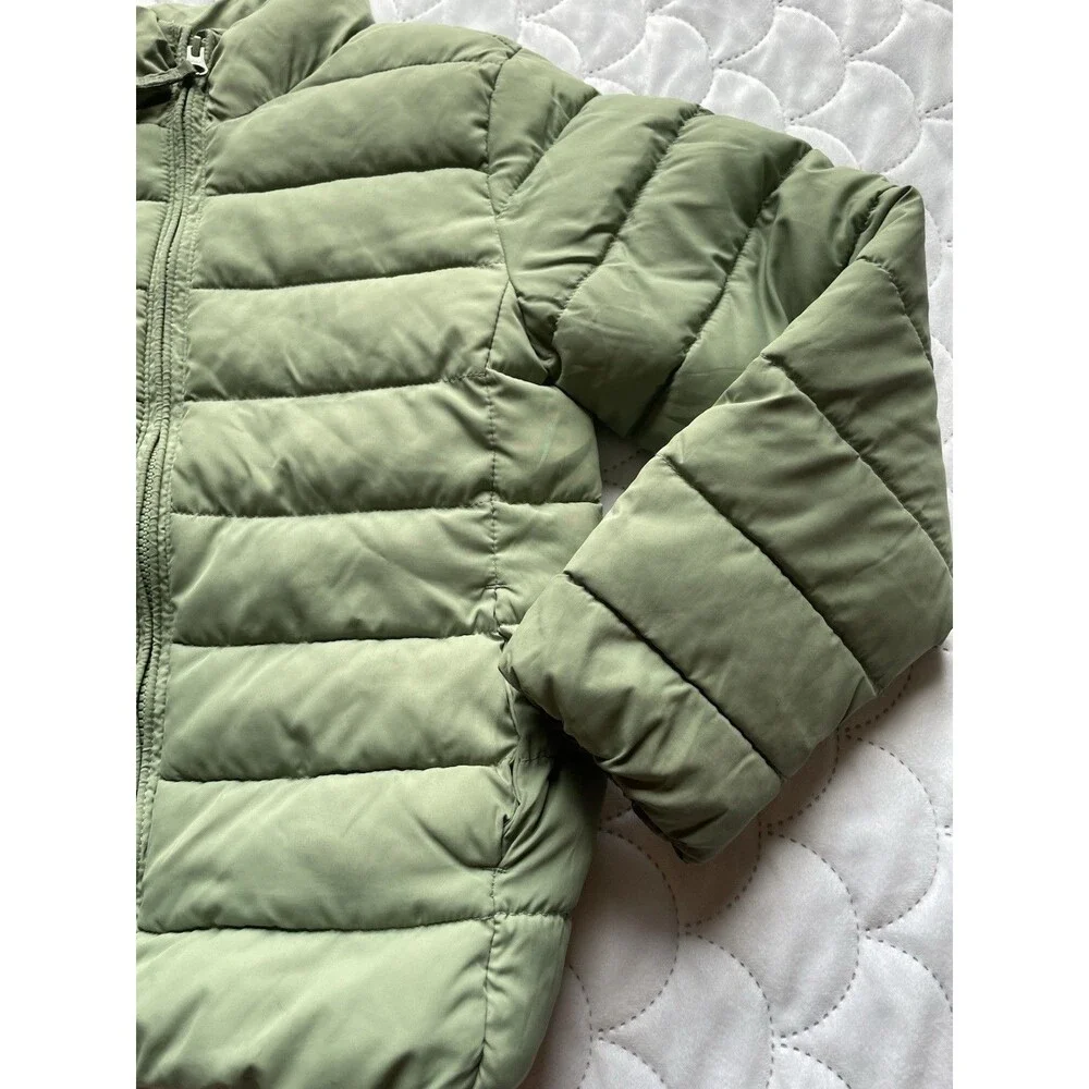 The Children’s Place Girls Light Green Puffer Coat  Water Resistant Size M (7/8)
